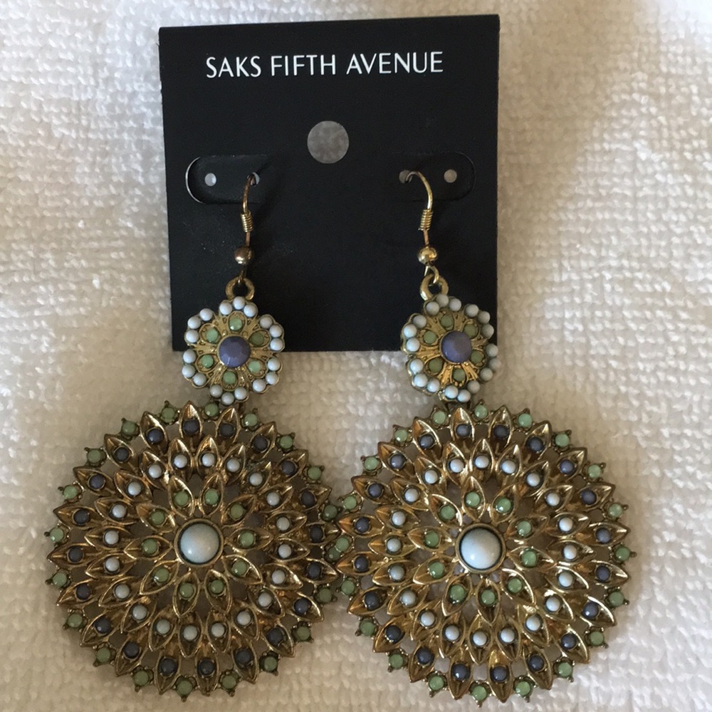 BoHo earrings gold with stones